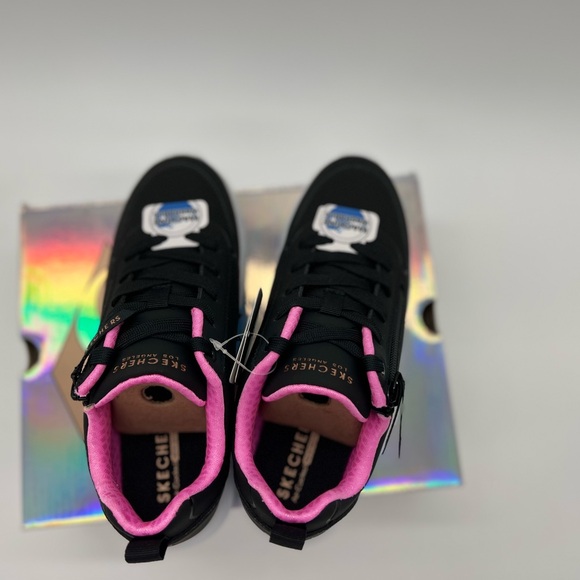 Skechers UNO LITE-EASY ZIP Sneaker, Black/Rose Gold, Unisex little kid - Picture 4 of 5